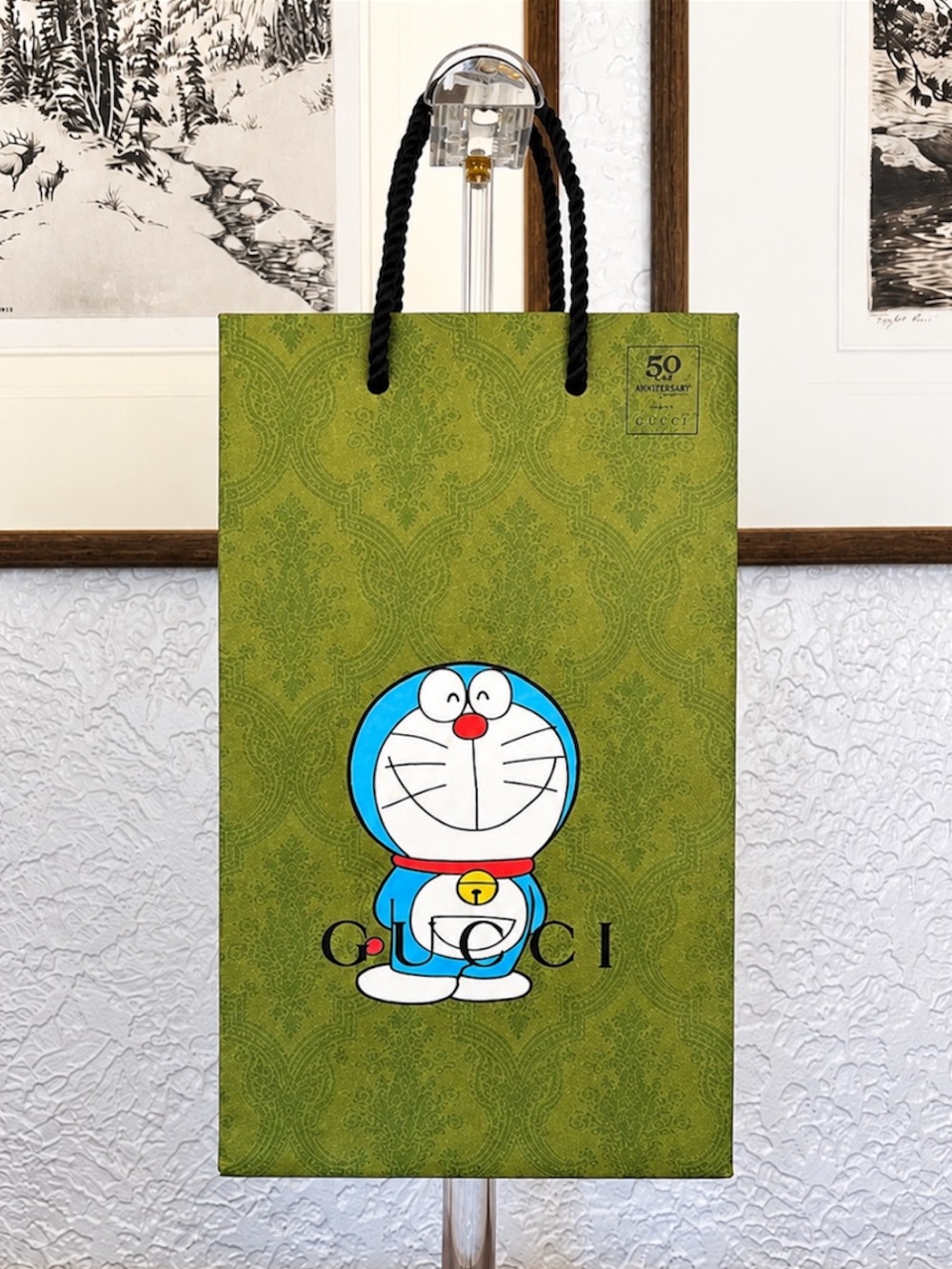 Gucci x Doraemon Limited Edition Shopping Bag Green Collectible 50th Anniversary